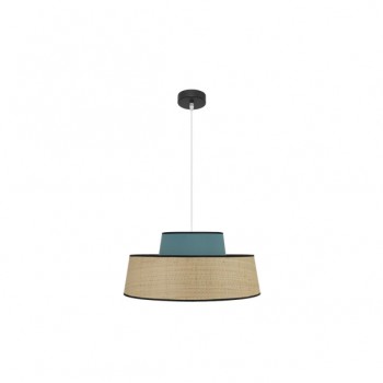 Distribuidor - Lâmpadas Diversas | Colgantes Moderno | COLGANTE JIA 1XE27 NATURAL/TURQUESA REGX50X50 CM Ref: 177795048